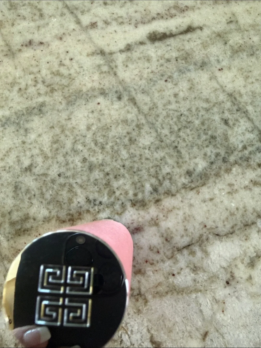 Givenchy Pink Velvet Lipstick Case with Silver Trim